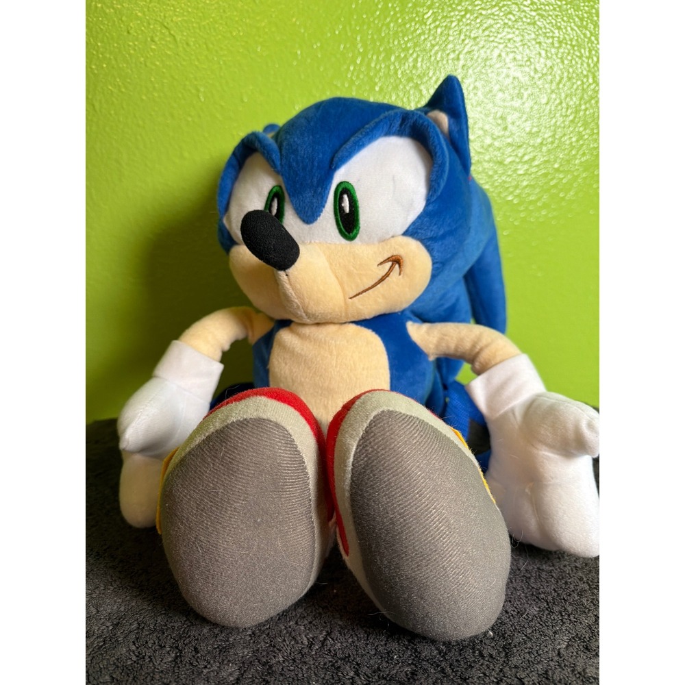 Sonic the Hedgehog Plush Backpack Sega Accessory Innovations Blue 3D Bag 19075